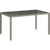 Syfax Tuinstafel Grijs 150 x 90 x 75 cm poly rattan