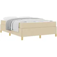 vidaXL Bedframe met matras Crème 140 x 190 cm Stof