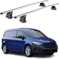 Aurilis Draagrek van aluminium voor Mercedes Citan W420 (2021-2026), met T-gleuf, draagvermogen 75 kg, 2-delig, zilver