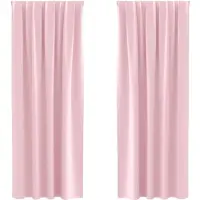 vidaXL Blackout Gordijnen met Ringen 2 st Babyroze 260 x 140 cm