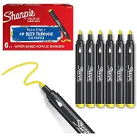 Sharpie Creative Marker Acrylverfmarkers | Ronde punt | Verfmarkers op waterbasis | Inkt loopt niet door en geschikt voor de meeste oppervlakken | Geel | 6 stuks