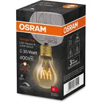Osram LED gloeilamp, E27, 4,8W, 400lm, 2.200K, helder glas, goudkleurig