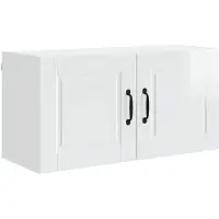 vidaXL Wandkast PORTO Hoogglans wit 80 x 31 x 40 cm Bewerkt hout