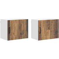 vidaXL Wandkast LUCCA 2 st Oud hout Bewerkt hout