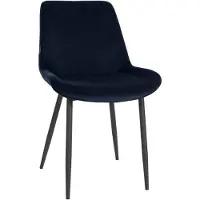 CLP Victoria Eetkamerstoel - Zonder armleuning - Vloerbeschermers - Velvet - Fluweel/blauw