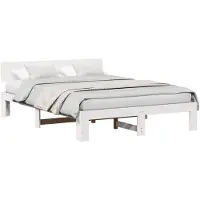 vidaXL Bedframe met hoofdeinde Wit 160 x 200 cm Massief grenenhout