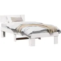 vidaXL Bedframe met hoofdeinde Wit 80 x 200 cm Massief grenenhout