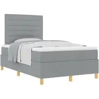 vidaXL Boxspring bed met matras Lichtgrijs 120 x 190 cm Stof