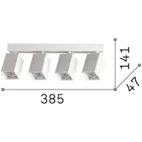 Ideal Lux plafondspot Dynamite Square zwart 38 cm 4-lamps, zwart, Woon-/ Eetkamer, metaal, Modern, downlight