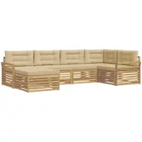Syfax Buiten bankenset 6 pcs Wit en Beige 329 x 170,5 x 73 cm