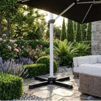 Novi at Home Zweefparasol Rechthoekig 300x200 cm met - 300x200 cm - Grijs - Novihome