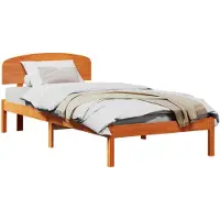 vidaXL Bedframe met hoofdeinde Wasbruin 90 x 200 cm Massief grenenhout