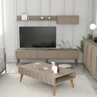Skye Decor , Lyon 3 - Atlas, Notenhout, Meubels voor de woonkamer, set Atlas, 100% melaminecoating op spaanplaat, 180 x 35 x 44 cm