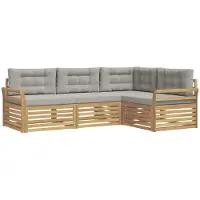 Syfax Buiten bankenset 4 pcs Wit en Lichtgrijs 250 x 170,5 x 73 cm