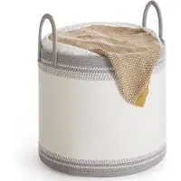 Songmics - Wasmand - Wassorteerder - Katoen - Met Handgrepen - Voor Slaapkamer en Wasruimte - 90L