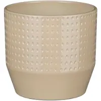 Mica Decorations Bloempot Nola - beige - D16 x H15 cm - relief dots - Plantenpotten