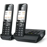 Gigaset COMFORT 550A duo, Analoog/DECT-telefoon, Draadloos handset, Sprekenhandsfree, 200 contacten, Nummerherkenning, Zwart