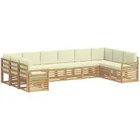 Syfax Buiten bankenset 10 pcs Wit en crèmekleurig 363 x 190 x 73 cm