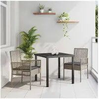 vidaXL Tuinstoel 2 st Grijs poly rattan