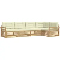 Syfax Buiten bankenset 5 pcs Wit en crèmekleurig 329 x 170,5 x 73 cm