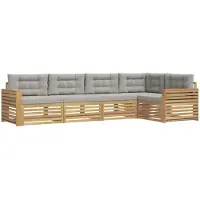 Syfax Buiten bankenset 5 pcs Wit en Lichtgrijs 331 x 172,5 x 73 cm