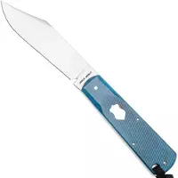 Jack Wolf Knives Jack Wolf Gateway FIXedc GATEW-FX-01-SAW-BLU-BON Satin Sandvik 14C28N, Sawcut Blue Bone, vaststaand mes
