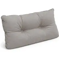 Beautissu Tuinkussen Waterafstotend Outdoor Kussen 60x40x12 cm – Rugkussen Licht Grijs Kussen voor Tuinmeubelen – Flair Lounge