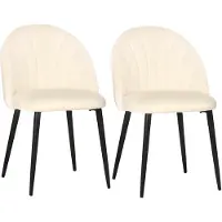 HOMCOM 2-delige set eetkamerstoelen, keukenstoelen, gestoffeerde stoelen met rugleuning, fluweel