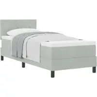 vidaXL Boxspring bed met hoofdeinde Lichtgrijs 80 x 200 cm Fluweel