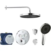 SANITINO - Doucheset met inbouwkraan en inbouwdeel van Grohe, kielle-accessoires, chroom SANI21GKK008
