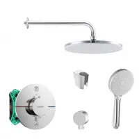 SANITINO - Doucheset met thermostaat en inbouwhuis Hansgrohe, kielle accessoires, chroom SANI21HKK023