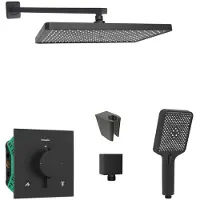 SANITINO - Doucheset met thermostaat en inbouwdeel Hansgrohe, Kielle accessoires, matzwart SANI21HKK410
