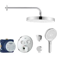 SANITINO - Doucheset met inbouwkraan en inbouwdeel van Grohe, kielle-accessoires, chroom SANI21GKK009
