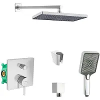 SANITINO - Doucheset met kraan en inbouwbehuizing Hansgrohe, accessoires kielle, chroom SANI21HKK007