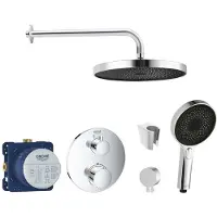 SANITINO - Doucheset met thermostaat en inbouwhuis Grohe, kielle accessoires, chroom SANI21GKK004