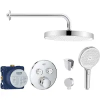 SANITINO - Doucheset met thermostaat en inbouwhuis Grohe, kielle accessoires, chroom SANI21GKK001