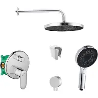 SANITINO - Doucheset met kraan en inbouwbehuizing Hansgrohe, accessoires kielle, chroom SANI21HKK008