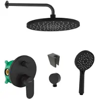 SANITINO - Doucheset met kraan en inbouwdeel Hansgrohe, Kielle accessoires, matzwart SANI21HKK408