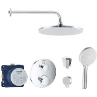 SANITINO - Doucheset met thermostaat en inbouwhuis Grohe, kielle accessoires, chroom SANI21GKK006