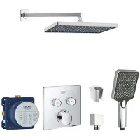 SANITINO - Doucheset met inbouwkraan en inbouwdeel van Grohe, kielle-accessoires, chroom SANI21GKK011