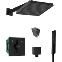 SANITINO - Doucheset met inbouwkraan en inbouwdeel hansgrohe, accessoires kielle, mat zwart SANI21HHK401
