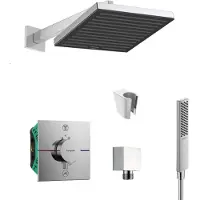 SANITINO - Doucheset met thermostaat en met inbouwdeel hansgrohe, accessoires kielle, chroom SANI21HHK003