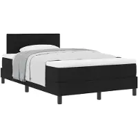 vidaXL Boxspring bed met hoofdeinde Zwart 120 x 190 cm Stof