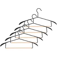 QUVIO Kledinghanger - Set van 5 - Zwart en hout