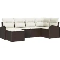 vidaXL Tuinbank Set Bruin poly rattan