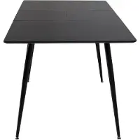 QUVIO Eettafel Uitschuifbaar - Zwart MDF Tafelblad - Stalen Poten
