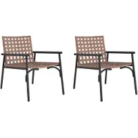 vidaXL - Tuinstoel - 2 - pcs - Bruin - 78 - x - 55,5 - x - 75,5 - cm - poly - rattan