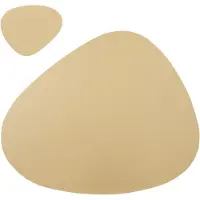 Krumble Placemat en onderzetter set - PU Leer - Goud