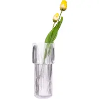 QUVIO Cilinder vaas - Smal - Glas - 24,5 cm - Transparant