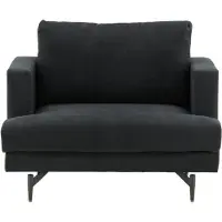 QUVIO Yellowstone Stijlvolle Zwarte Fauteuil - Comfortabele Accentstoel